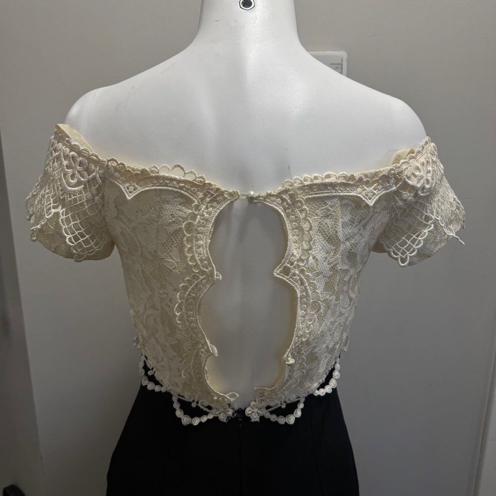 Vintage Scott McClintock Victorian Lace Formal Dress Size 6 (Missing 2 buttons) - Picture 7 of 13